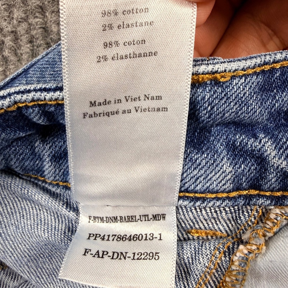 Everlane The Utility Barrel Jean 26R Medium Blue High Rise Curved Leg Denim - Picture 8 of 11